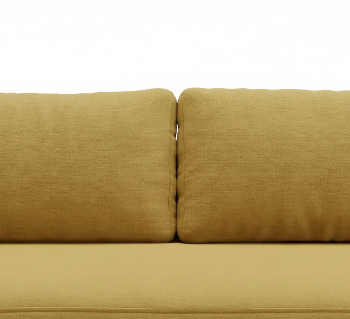 Divano Letto 2 Posti Giallo Contenitore Cuscini Sfoderabili 210x106 cm, Reclinabile - Brugnato