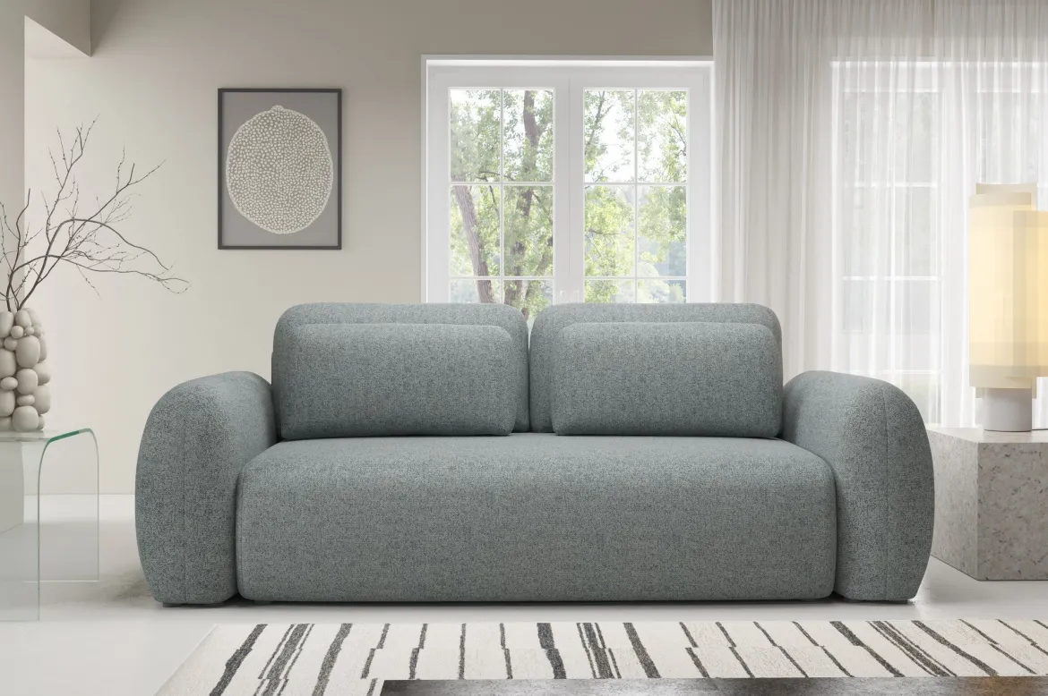Divano Letto 3 Posti Grigio Cenere Contenitore di Apertura a Libro 266x121 cm, Reclinabile - Sessame