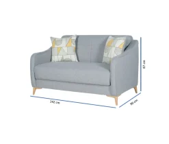 Divano Letto 2 Posti Grigio Chiaro Contenitore 142x90 cm, Lavabile - Propata