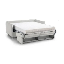 Divano Letto 2 Posti Grigio Chiaro Sfoderabile Contenitore 160x95 cm, di Apertura a Ribalta Made in Italy - Verceia