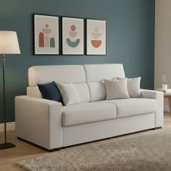 Divano Letto 2 Posti Grigio Chiaro Sfoderabile Contenitore 180x95 cm, di Apertura a Ribalta Made in Italy - Casabona