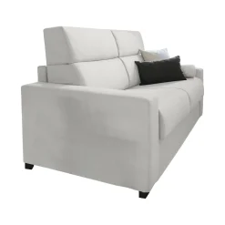 Divano Letto 2 Posti Grigio Chiaro Sfoderabile Contenitore 180x95 cm, di Apertura a Ribalta Made in Italy - Casabona
