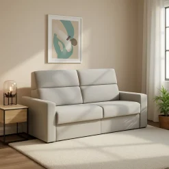 Divano Letto 2 Posti Grigio Chiaro Sfoderabile Contenitore 200x95 cm, di Apertura a Ribalta Made in Italy - Ecate