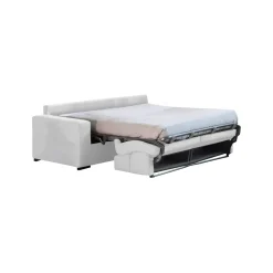 Divano Letto 2 Posti Grigio Chiaro Sfoderabile Contenitore 200x95 cm, di Apertura a Ribalta Made in Italy - Sonico