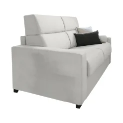 Divano Letto 2 Posti Grigio Chiaro Sfoderabile Contenitore 200x95 cm, di Apertura a Ribalta Made in Italy - Sonico