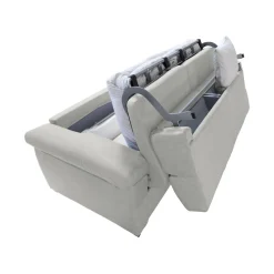 Divano Letto 2 Posti Grigio Chiaro Sfoderabile Contenitore 205x95 cm, di Apertura a Ribalta Made in Italy - Contrada