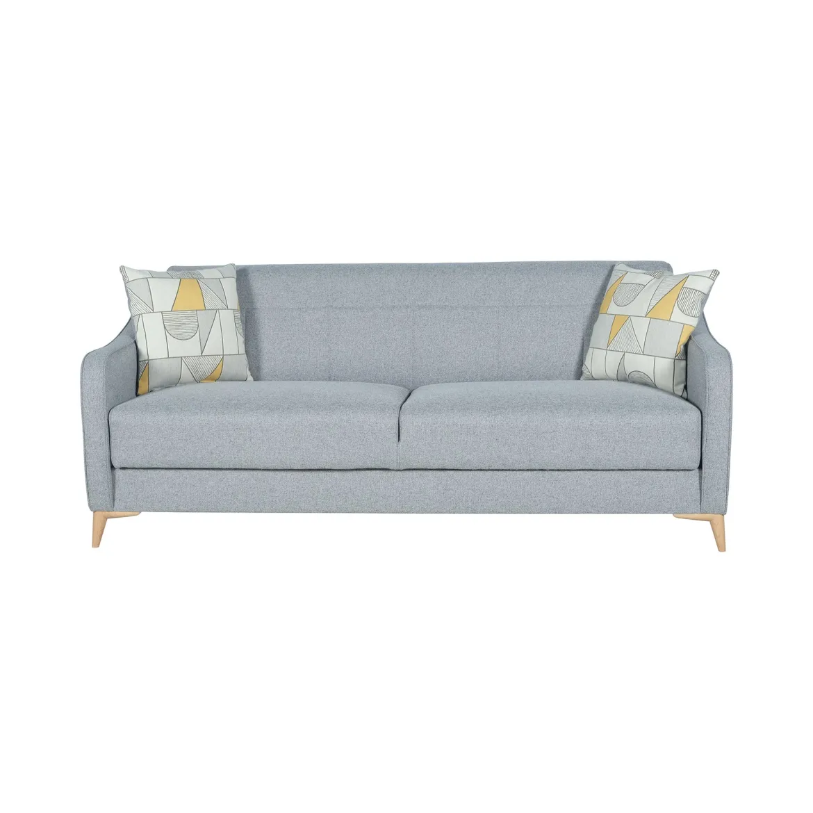 Divano Letto 3 Posti Grigio Chiaro Contenitore di Apertura Click-clack 203x90 cm, Lavabile - Propata