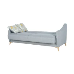 Divano Letto 3 Posti Grigio Chiaro Contenitore di Apertura Click-clack 203x90 cm, Lavabile - Propata