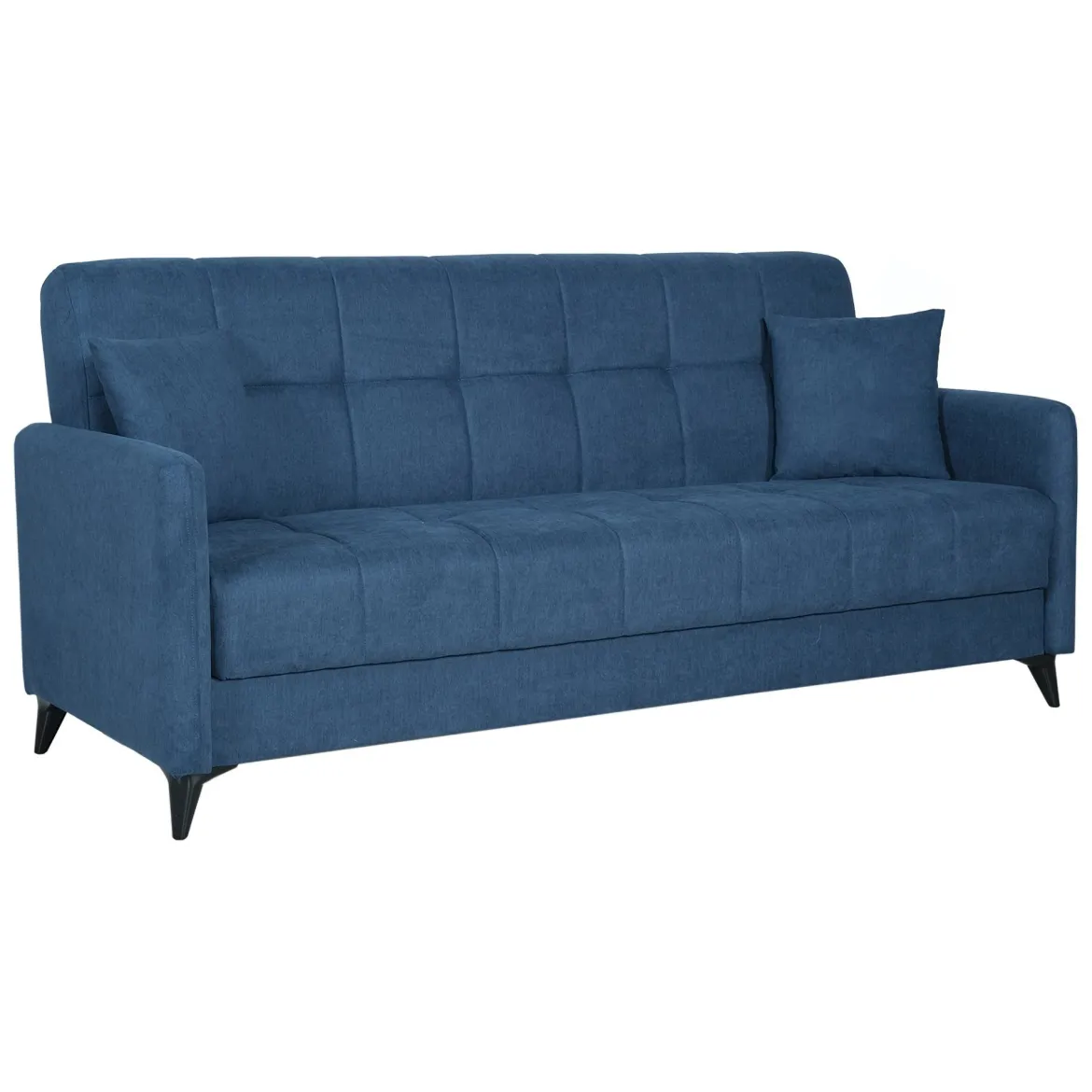 Divano Letto 3 Posti Grigio Chiaro Contenitore di Apertura Click-clack 211x92 cm, Lavabile - Novalesa