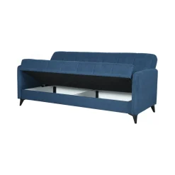 Divano Letto 3 Posti Grigio Chiaro Contenitore di Apertura Click-clack 211x92 cm, Lavabile - Novalesa