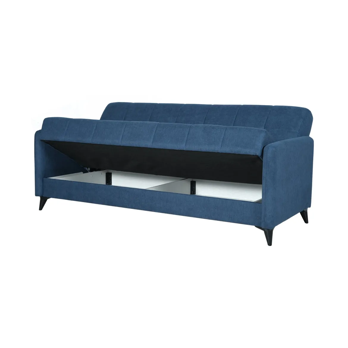 Divano Letto 3 Posti Grigio Chiaro Contenitore di Apertura Click-clack 211x92 cm, Lavabile - Novalesa
