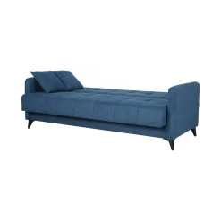 Divano Letto 3 Posti Grigio Chiaro Contenitore di Apertura Click-clack 211x92 cm, Lavabile - Novalesa