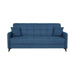 Divano Letto 3 Posti Grigio Chiaro Contenitore di Apertura Click-clack 211x92 cm, Lavabile - Novalesa