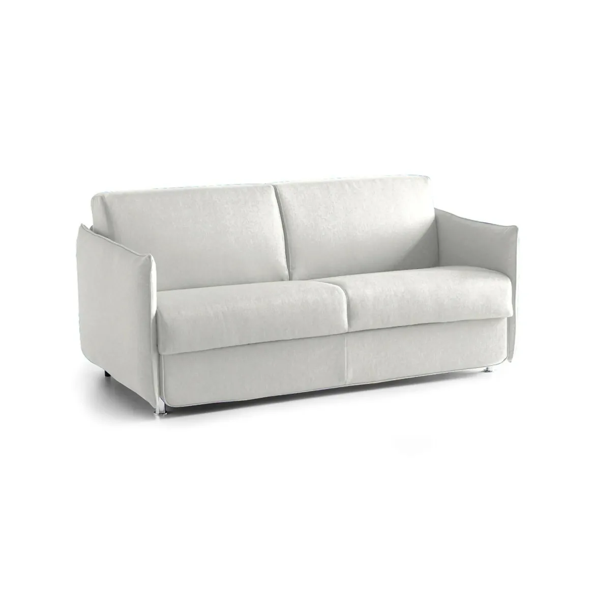 Divano Letto 3 Posti Grigio Chiaro Sfoderabile Contenitore 220x95 cm, Lavabile Made in Italy - Marcon