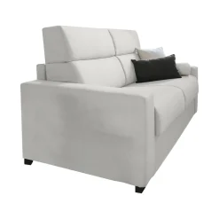 Divano Letto 3 Posti Grigio Chiaro Sfoderabile Contenitore 220x95 cm, Lavabile Made in Italy - Quindici