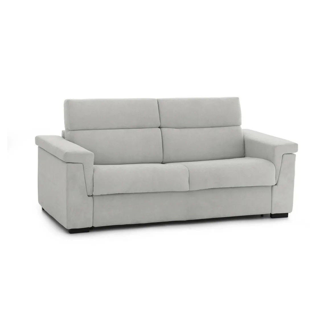 Divano Letto 3 Posti Grigio Chiaro Sfoderabile Contenitore 225x95 cm, Lavabile Made in Italy - Pacecos