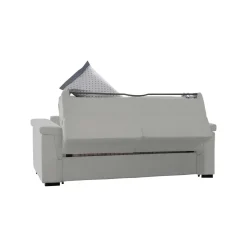 Divano Letto 3 Posti Grigio Chiaro Sfoderabile Contenitore 225x95 cm, Lavabile Made in Italy - Pacecos