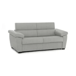 Divano Letto 3 Posti Grigio Chiaro Sfoderabile Contenitore 225x95 cm, Lavabile Made in Italy - Trino