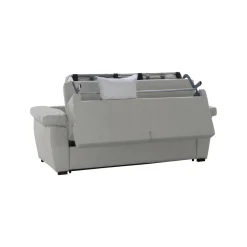 Divano Letto 3 Posti Grigio Chiaro Sfoderabile Lavabile 205x86 cm, Idrorepellente Letto Estraibile Materasso Incluso Rete a Doghe Made in Italy