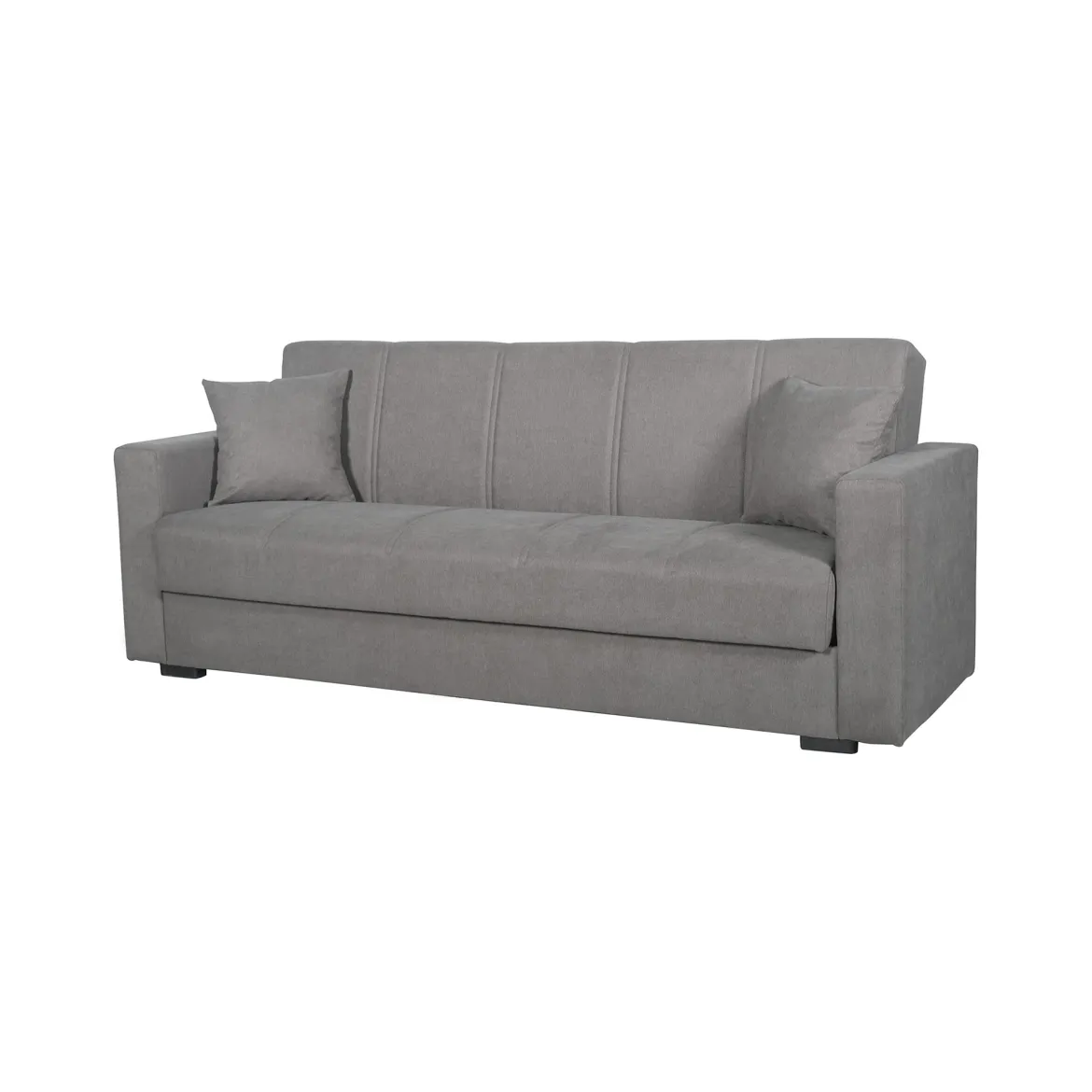 Divano Letto 3 Posti Grigio Contenitore di Apertura Click-clack 214x80 cm, Lavabile - Giaveno