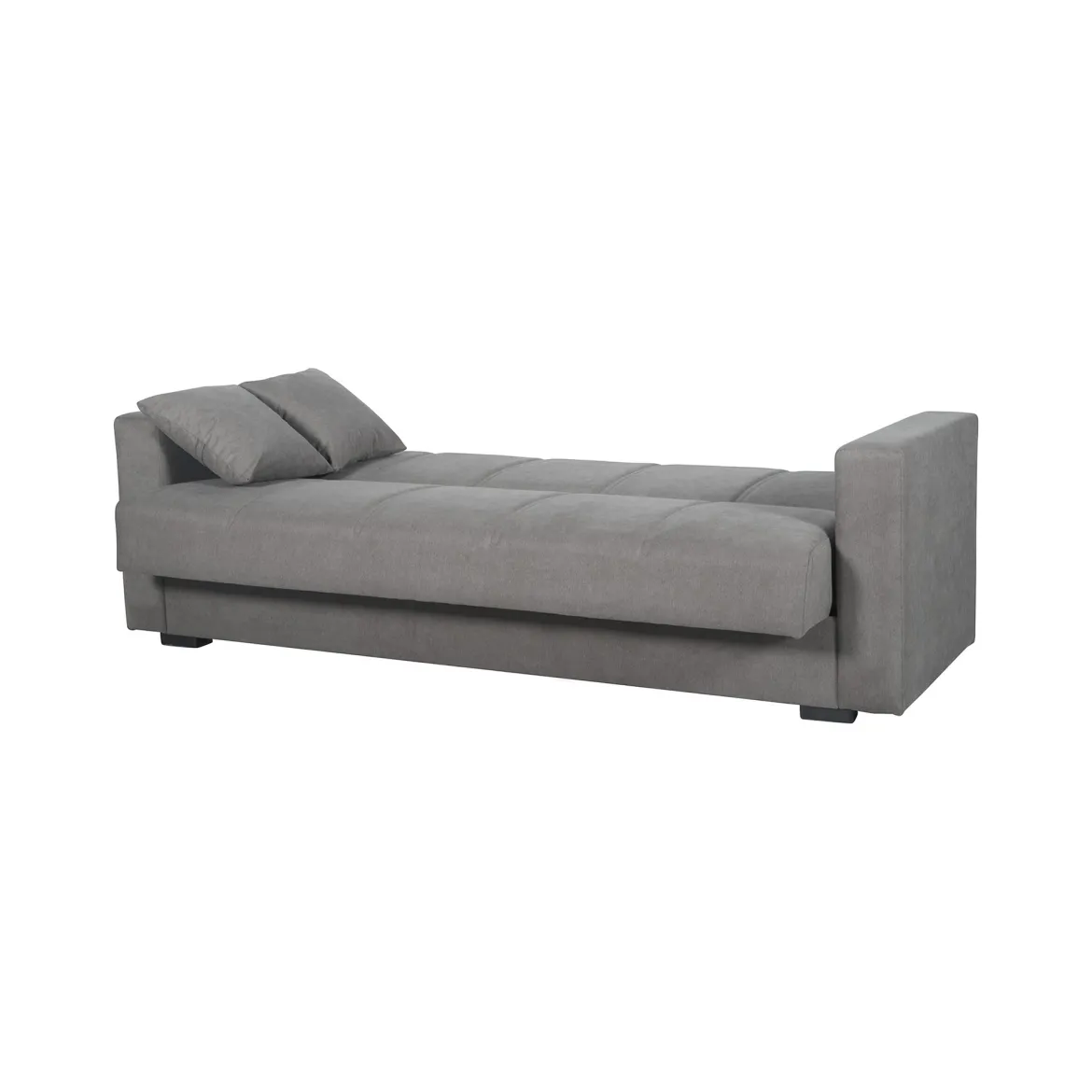 Divano Letto 3 Posti Grigio Contenitore di Apertura Click-clack 214x80 cm, Lavabile - Giaveno