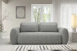 Divano Letto 3 Posti Grigio Contenitore di Apertura a Libro 266x121 cm, Reclinabile - Sessame