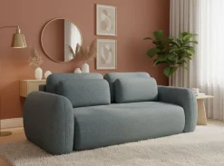 Divano Letto 3 Posti Grigio Scuro Contenitore di Apertura a Libro 266x121 cm, Reclinabile - Sessame