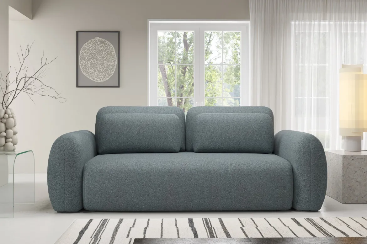 Divano Letto 3 Posti Grigio Scuro Contenitore di Apertura a Libro 266x121 cm, Reclinabile - Sessame