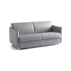 Divano Letto 2 Posti Grigio Sfoderabile Contenitore 160x95 cm, di Apertura a Ribalta Made in Italy - Follina