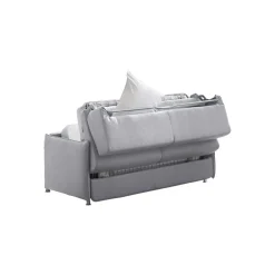Divano Letto 2 Posti Grigio Sfoderabile Contenitore 160x95 cm, di Apertura a Ribalta Made in Italy - Verceia