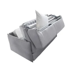Divano Letto 2 Posti Grigio Sfoderabile Contenitore 180x95 cm, di Apertura a Ribalta Made in Italy - Trovo