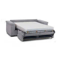 Divano Letto 2 Posti Grigio Sfoderabile Contenitore 185x95 cm, di Apertura a Ribalta Made in Italy - Rigolato
