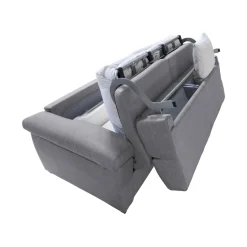 Divano Letto 2 Posti Grigio Sfoderabile Contenitore 185x95 cm, di Apertura a Ribalta Made in Italy - Seui