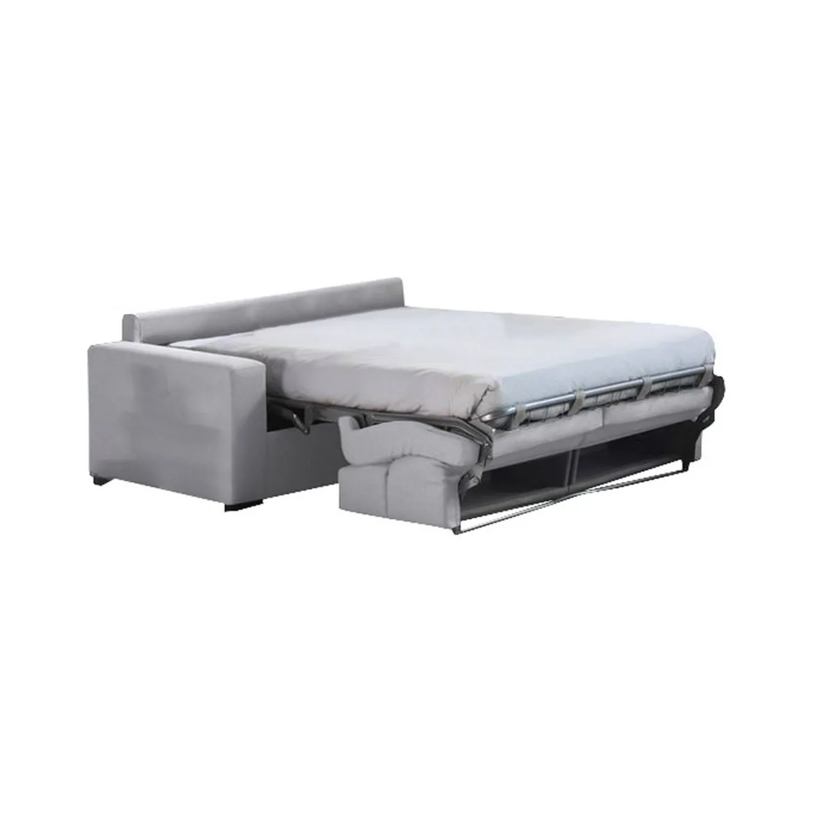 Divano Letto 2 Posti Grigio Sfoderabile Contenitore 200x95 cm, di Apertura a Ribalta Made in Italy - Sonico