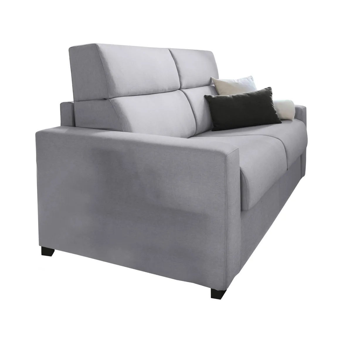 Divano Letto 2 Posti Grigio Sfoderabile Contenitore 200x95 cm, di Apertura a Ribalta Made in Italy - Sonico