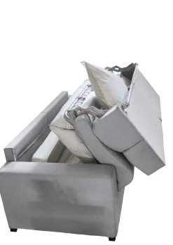 Divano Letto 2 Posti Grigio Sfoderabile Contenitore 200x95 cm, di Apertura a Ribalta Made in Italy - Sonico