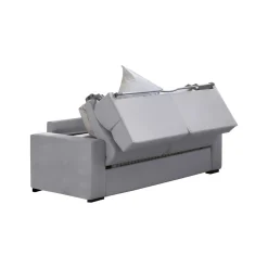 Divano Letto 2 Posti Grigio Sfoderabile Contenitore 200x95 cm, di Apertura a Ribalta Made in Italy - Sonico