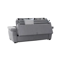Divano Letto 2 Posti Grigio Sfoderabile Contenitore 205x95 cm, di Apertura a Ribalta Made in Italy - Contrada
