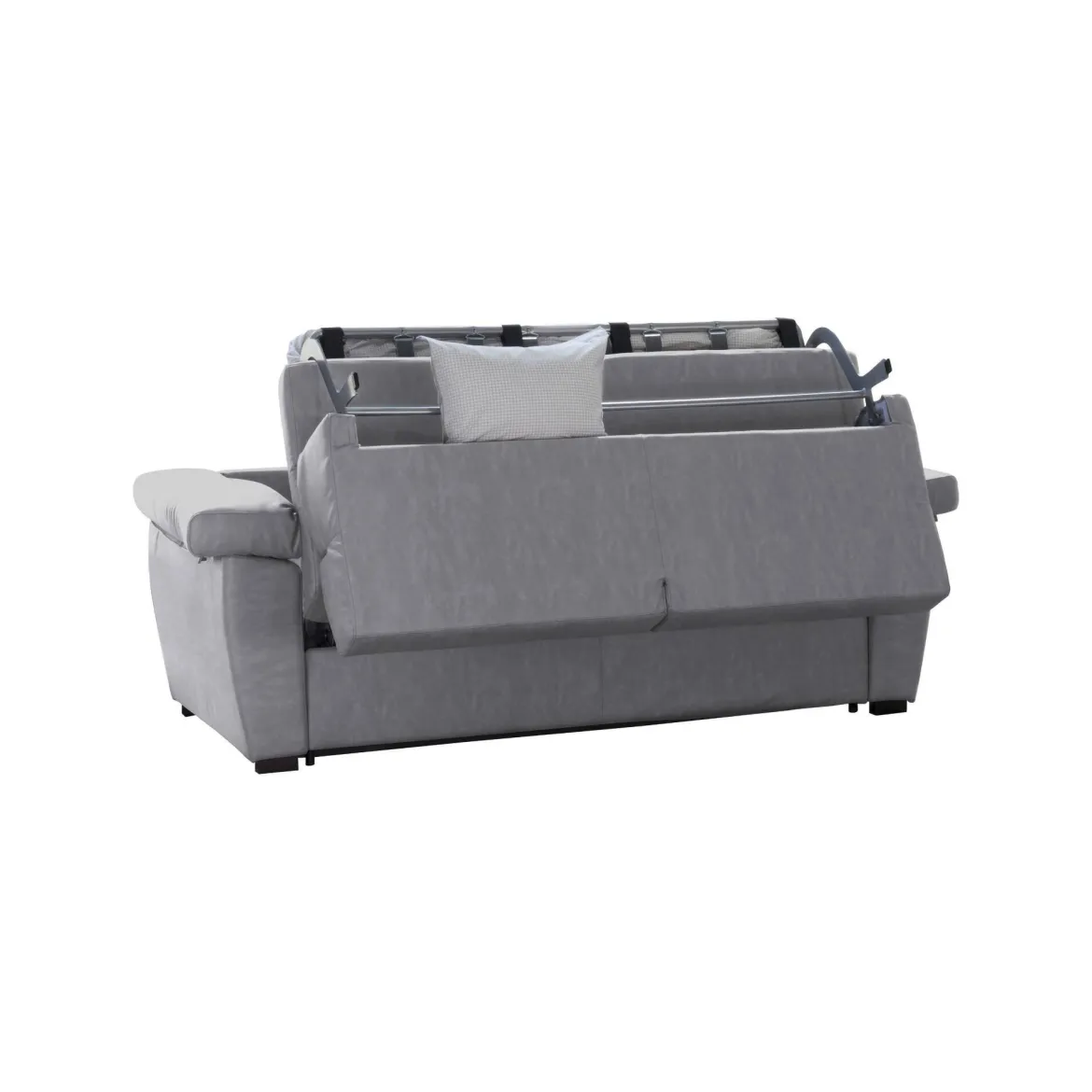Divano Letto 2 Posti Grigio Sfoderabile Contenitore 205x95 cm, di Apertura a Ribalta Made in Italy - Contrada