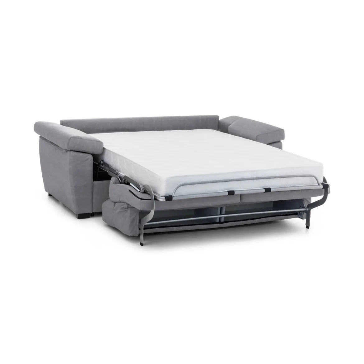 Divano Letto 2 Posti Grigio Sfoderabile Contenitore 205x95 cm, di Apertura a Ribalta Made in Italy - Contrada
