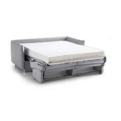 Divano Letto 3 Posti Grigio Sfoderabile Contenitore 200x95 cm, Lavabile Made in Italy - Cecina