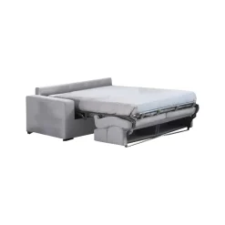 Divano Letto 3 Posti Grigio Sfoderabile Contenitore 220x95 cm, Lavabile Made in Italy - Quindici