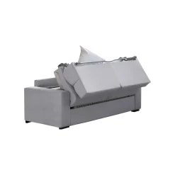 Divano Letto 3 Posti Grigio Sfoderabile Contenitore 220x95 cm, Lavabile Made in Italy - Quindici