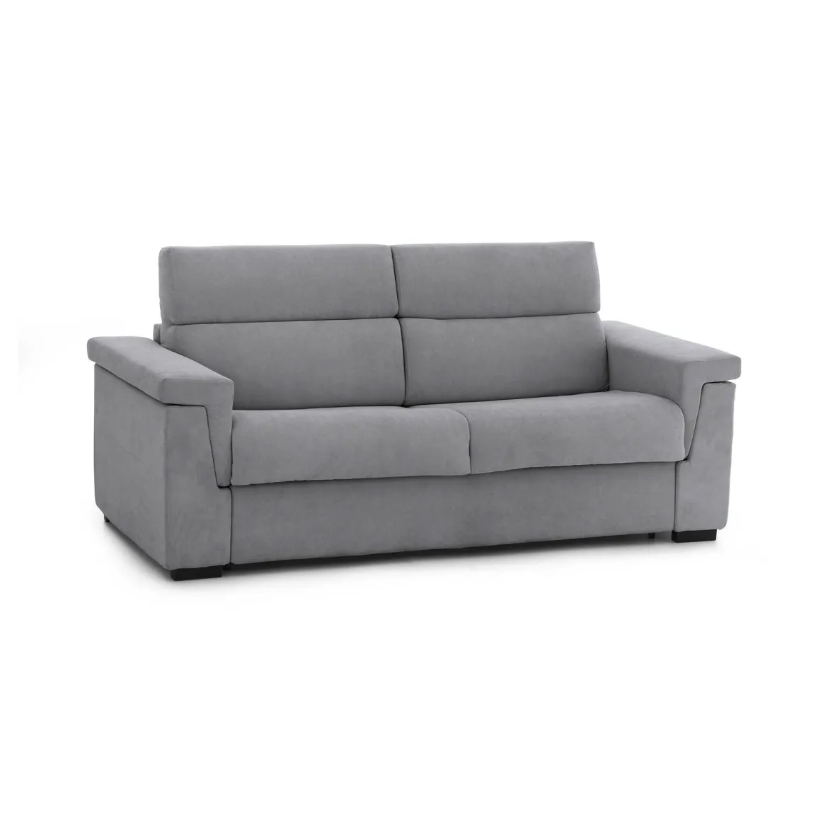Divano Letto 3 Posti Grigio Sfoderabile Contenitore 225x95 cm, Lavabile Made in Italy - Nus