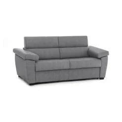 Divano Letto 3 Posti Grigio Sfoderabile Contenitore 225x95 cm, Lavabile Made in Italy - Pacecos