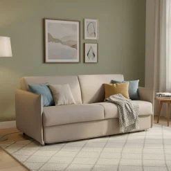 Divano Letto 2 Posti Grigio Tortora Sfoderabile Contenitore 160x95 cm, di Apertura a Ribalta Made in Italy - Follina