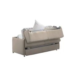 Divano Letto 2 Posti Grigio Tortora Sfoderabile Contenitore 180x95 cm, Lavabile Made in Italy - Trissino