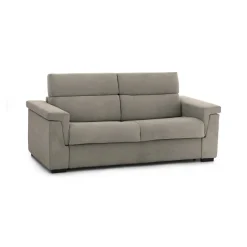Divano Letto 2 Posti Grigio Tortora Sfoderabile Contenitore 185x95 cm, di Apertura a Ribalta Made in Italy - Salorno
