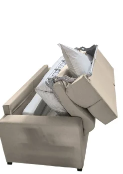 Divano Letto 2 Posti Grigio Tortora Sfoderabile Contenitore 200x95 cm, di Apertura a Ribalta Made in Italy - Sonico