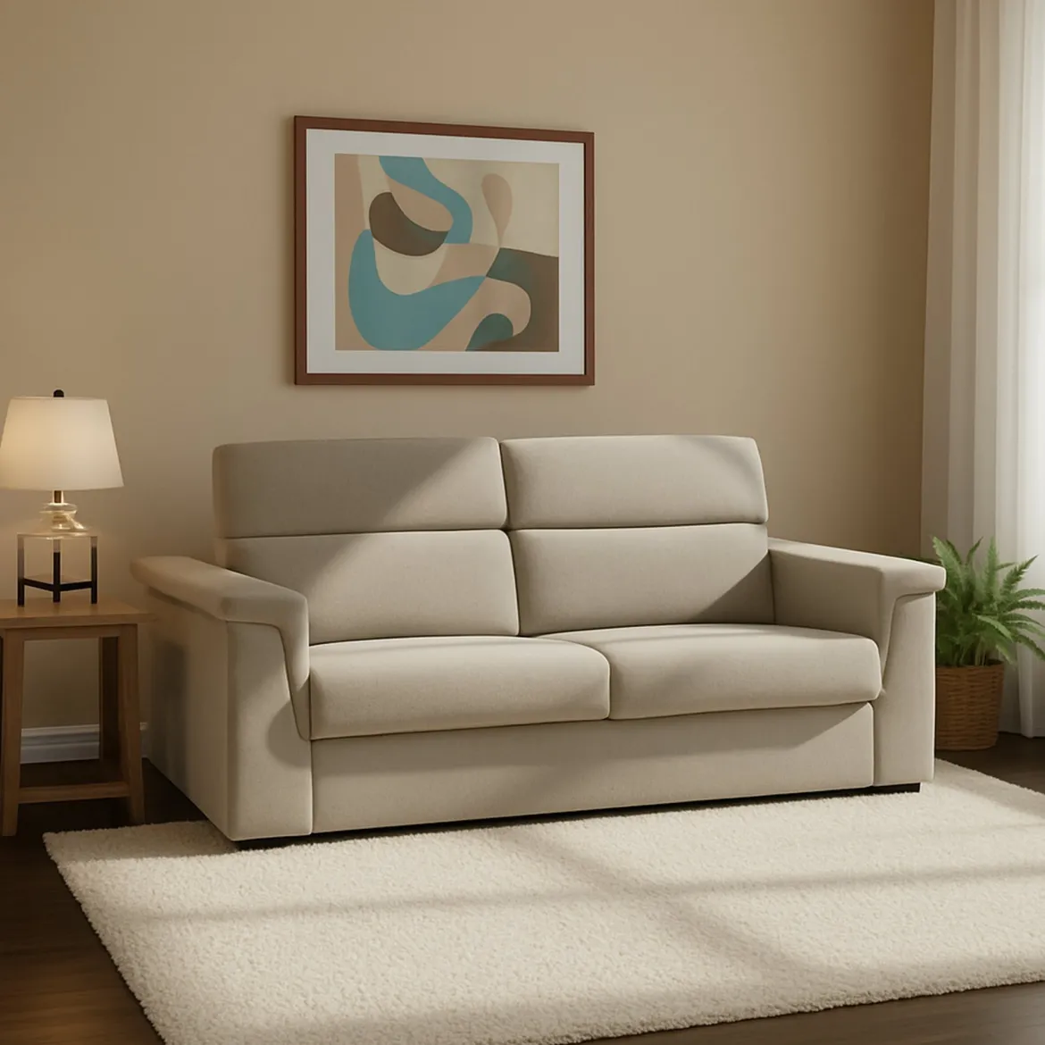 Divano Letto 2 Posti Grigio Tortora Sfoderabile Contenitore 205x95 cm, di Apertura a Ribalta Made in Italy - Brusasco